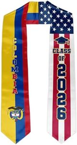 YGBDXB Colombia American Flag Graduation Stole Colombian Graduation Sash Gift Class of 2026 Graduate Honor Stoles