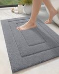 DEXI Bathroom Rug Bath Mat Non Slip Absorbent Soft Carpet for Tub Shower Room Bathroom Machine Washable Bath Rug 20"x32" Grey