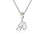 KunBead Jewelry Letter R Love Heart Initial Necklace for Women Girls Men Cheap Sale Rhinestone Nice Chain Necklace for Mum