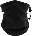 Winter Neck Gaiter Women Balaclava Windproof Neck Warmer for Men Cold Weather Face Scarf (Black)