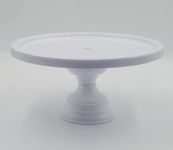 Anushka Metals Non Revolving Cake Stand Pedestal 13" Diameter (Top), Strong Metal (White)