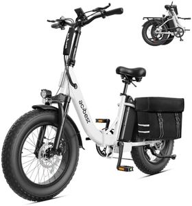 ACTBEST Mars Plus Foldable Electric Bike for Adults-1800W Peak Motor, 20"×4.0" Fat Tire Step-Through Folding Ebike with 48V 20Ah 960Wh Large Removable Battery, Up to 85+ Miles Range(Saddlebag)