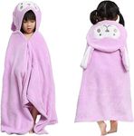 HUOCAI Premium Hooded Towels For Kids 33x59 inch | Beach Or Bath Towel | Rabbit design | Ultra Soft and Extra Large | 100% Cotton Childrens Swimming/Bath Towel with Hood for Girls （purple）