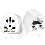 LENCENT 2X World to UK Travel Adapter, Visitor from USA/Europe/China/Australia to 3 Pin UK Adapter Plug [USA to UK Adapter/China/AU to UK adapter]