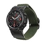 kwmobile Nylon Band Compatible with Huami Amazfit T-Rex/T-Rex Pro - Band Replacement Strap for Fitness Tracker - Dark Green