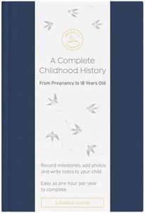 Promptly Journals, A Complete Childhood History: From Pregnancy to 18 Years Old (Navy Blue, Linen) | Baby Book and Pregnancy Journal | Baby Memory Book
