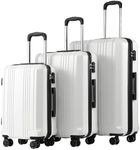 Coolife Luggage Expandable Suitcase PC+ABS 3 Piece Set with TSA Lock Spinner 20in24in28in