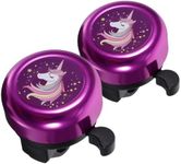 Yardwe 2PCS Unicorn Bike Bell Purple Bicycle Bell for Girls Bike Horn Cute Bike Ring Bell Clear Sound Bike Accessories for Adults Girls Boys