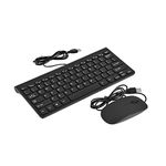 Richer-R Mini Wired Keyboard and Mouse Set Compact Size, Light Weight, Ultra-Thin Design USB Keyboard Optical Mouse Combo for PC Laptop(Black)