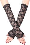 WERFORU Women's Long Lace Gloves Fi