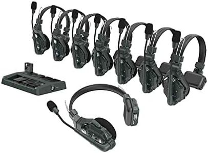 Hollyland Solidcom C1 8-Users [Official] Wireless Headset Intercom System Full Duplex 1100ft Team Communication Group Talk Single-Ear Headset, 1 Master & 7 Remote Headsets