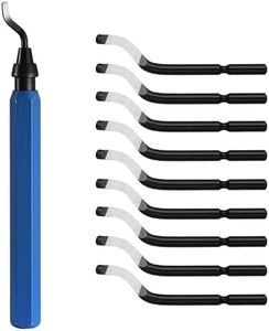 Swivel Head Deburring Tool, Deburring Tool with 10 blades,Removing Burr tool for Aluminum,Copper,Brass,Plastics with Aliminum Handle