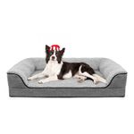 Orthopedic Dog Bed, Bolster Couch Dog Bed for Large Dogs, Removable Washable Cover Pet Bed, Foam Nonskid Dog Mat