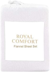 Royal Comfort Sheet Set Polar Fleece Ultra Soft Bedding 1 x Flat Sheet, 1 x Fitted Sheet, 2 x Pillowcases, (4 Pcs, Double, White)