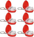 Pack of 6 First Aid CPR Rescue Mask, Cardiopulmonary Resuscitation Mask, CPR Face Protection with Disposable Valve, Portable Pockets, Face Protection, Key Ring for Adults and Children