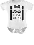 Tstars - Ladies I Have Arrived Bowtie Funny Baby Boy Bodysuit Baby Onesie Newborn White