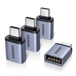 UGREEN USB to USB C Adapter, USBC Male to USB 3.2 Female 10Gbps Adaptor, Type C Thunderbolt 5/4 OTG Converter for iPhone 17 17e Pro Max, MacBook Pro, iPad Mini Air/Mac Mini, Samsung Galaxy S26, 4 Pack