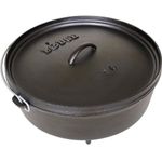 Lodge Camp Dutch Oven with Lid, non-stick months, Charcoal, 6 Quart