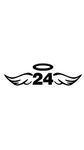 Kobe Wings and Halo #24 Decal Vinyl Sticker|Cars Trucks Vans Walls Laptop| Black |5.5 x 1.7 in|DUC243