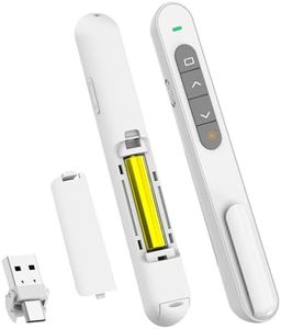Wireless Presenter, Hyperlink Volume Control Presentation Clicker RF 2.4GHz USB PowerPoint Clicker Presentation Remote Control Cats Dog Red Lase Pointer Slide Advancer (White-USB+Type C)