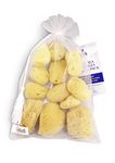 Natural Sea Silk Sponges 12pk: Size 1.5"-3" Like Cotton Balls, for Cosmetic Use, Makeup Application & Removal, Face & Eye Cleaning, with Luxury Gift Bag by Constantia Beauty