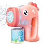 2 In 1 Bubble Machine For Kids,Automatic Bubble Gun With Brilliant Light and 60ml Bubble Mixture,Suitable for Children's Parties,Garden Games,and A Great Gift for Girls and Boys Aged 3 and Above.