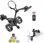 AMBA7 Motocaddy M7 GPS Remote Controlled Touchscreen Electric Golf Caddy with 3.5" LCD, Umbrella/Scorecard/Drink Holders, Device Cradle, 5 Ball Markers, Magnetic Hat Clip