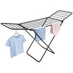LiMETRO STEEL Mild Steel Foldable Clothes Drying Stand for Balcony & Indoor Use | Heavy Duty Mild Steel Cloth Dryer Rack | Space Saving Laundry Stand | Black