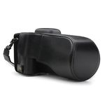 MegaGear Canon EOS Rebel T7i, 800D, Kiss X9i, 77D, 9000D (18-135mm) Ever Ready Leather Camera Case and Strap, with Battery Access - Black - MG1226