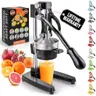 Zulay Kitchen Cast-Iron Orange Juice Squeezer - Easy-to-Clean, Heavy-Duty, Professional Citrus Juicer - Stainless Steel Lemon Squeezer - Manual Citrus Press & Orange Squeezer - Orange Juicer (Black)