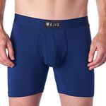 Ejis Men's Sweat Proof Boxer Briefs w/Fly, Anti-Odor Silver, Micro Modal Underwear (X-Small, Navy)