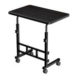 TEKCOOL Multi-Purpose Laptop Table, Study Table| Bed Table| Adjustable Height, Portable for Office, Work Form Home | DIY Table, Easy to Assemble, Engineered (Black), Metal