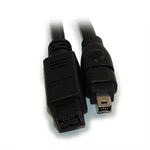 Mak World Firewire 800 IEEE 1394b Cable 9 Pin Male to 4 Pin Male 9P-4P Cable 1 M (3 ft),Black