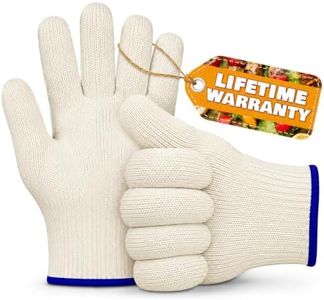 Heat Resistant Gloves for Cooking & Grilling – Aramid Oven Mitts Gloves with Fingers, Short-Term Hand Protection up to 932°F and Secure Grip for Baking, Fryer, and BBQ