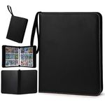 900 Pockets Card Binder with Sleeves, Trading Cards Holder for Game Card, Yugioh Card Storage Album, Baseball Card Organizer, MTG Zip Folder, Loading Pocket Binder for TCG (Black)