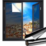 Coavas One Way Window Privacy Film: Window Tint Film for Home Daytime Privacy See Out Not in Mirror Reflective Sun Blocking Anti UV Heat Control Window Insulation Film Removable for Office 17.5x78.7