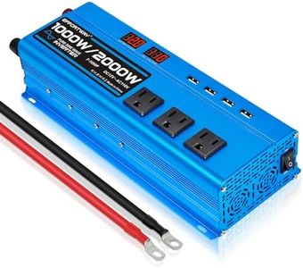 1000W Pure Sine Wave Inverter DC 12V to AC 110V/120V Converter 2000w (Peak) Car Power Converter with 3 AC Outlets, 4USB Port,Power Inverter for Car, Truck, Home, Vehicles, Laptop