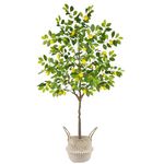 Warmplants Artificial Lemon Tree, 6ft Tall Fake Lemon Silk Plant with Basket, Faux Lemon Fruit Tree for Indoor Home Decor Office Living Room