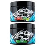 Smoke Island Shisha Flavour set 2 aroma, No Nicotine, Non Tobacco Flavour for Hookah Shisha Aroma 250g Double Apple Aroma, 250 gr Mint Aroma, 2 pcs