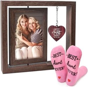 Scentisippa Aunt Gifts from Niece Nephew, Aunt Picture Frame With Warm Heart Pendant Gifts for Aunts Auntie, Mother's Day Birthday Gifts for Aunt, Gifts for Aunt Auntie Photo Frame 4x6