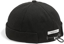 CLAPE Watch Cap Unique Work Beanie Docker Leon Brimless Hat Rolled Cuff Harbour Hat (CT15-Black)