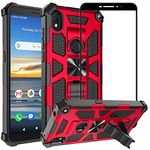 Ailiber Alcatel Axel(5004R) Phone Case, Alcatel Lumos(DALN5023) Case with Screen Protector, for Magnetic Car Mount, Kickstand Holder, Durable Military Grade Protective Cover for Alcatel AT&T Axel-Red