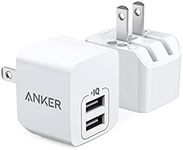 USB Charger, Anker 2-Pack Dual Port 12W Wall Charger with Foldable Plug, PowerPort Mini for iPhone Xs/X / 8/8 Plus / 7 / 6S / 6S Plus, iPad, Galaxy Note 5 / Note 4, HTC, Moto, and More (2 Pack)