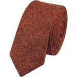 DB Dickie Bow Men's Luxury Wool Skinny Neck Tie (Burnt Orange) - suitable for formalwear, office, weddings, parties, grooms & groomsmen outfits