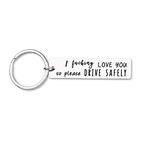 Gifts for Boyfriend Husband Dad Valentines Fathers Day Gift Christmas Gift Stocking Stuffer I Love You So Please Drive Safely Keychain for Men Women