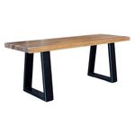 METALBUCKS Sheesham Wood Dining Table Bench and Solid Metal Legs, Decorate Your Dinning Area Outdoor Garden with Solid Wood Dinning Table Bench, (Colour - Brown Rustic)