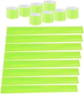 HEQUSigns 20 Pcs Reflector Snap Bands Fluorescent Slap Armbands Reflector Strips High Visibility Slap Safety Bands for Children Adults Boys and Girls When Cycling Running Jogging