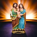 KariGhar® Holy Family Decorative Christian Statues for Car Dashboard/Home/Living Room/Prayer Room/Gifting Multicolour,1.5X2.7X5.5 inch