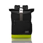 uppercase 14L Roll Top Laptop Backpack| up to 15'' |3x More Water Repellent Sustainable Laptop Bag| With Rainproof Zippers | College Bag/Travel Bag for Men & Women(Black) | 750 Days Warranty (Black)