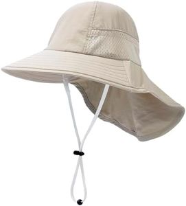 Baby Sun Protection Hat for Infant Toddlers Boys Girls UPF 50+ Sunhat for Outdoor Beach Swim (US, Age, 2 Years, 6 Years, Beige)